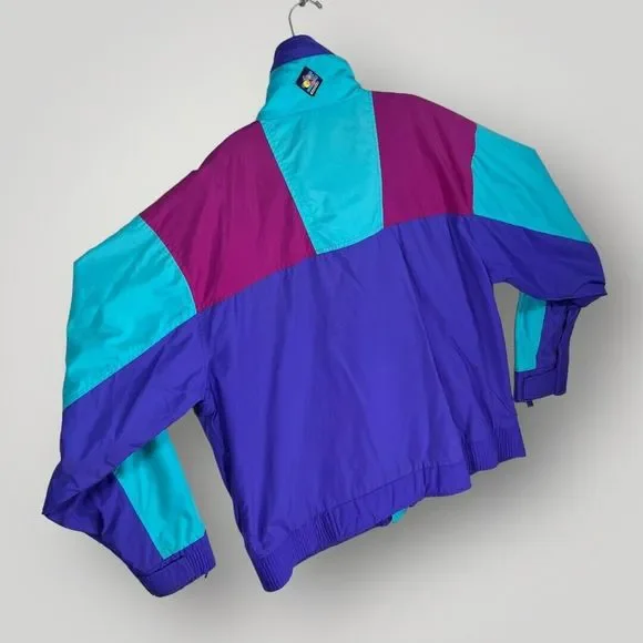 Vintage Woolrich Blueberry Windbreaker Nylon Color Block Jacket Men's Large